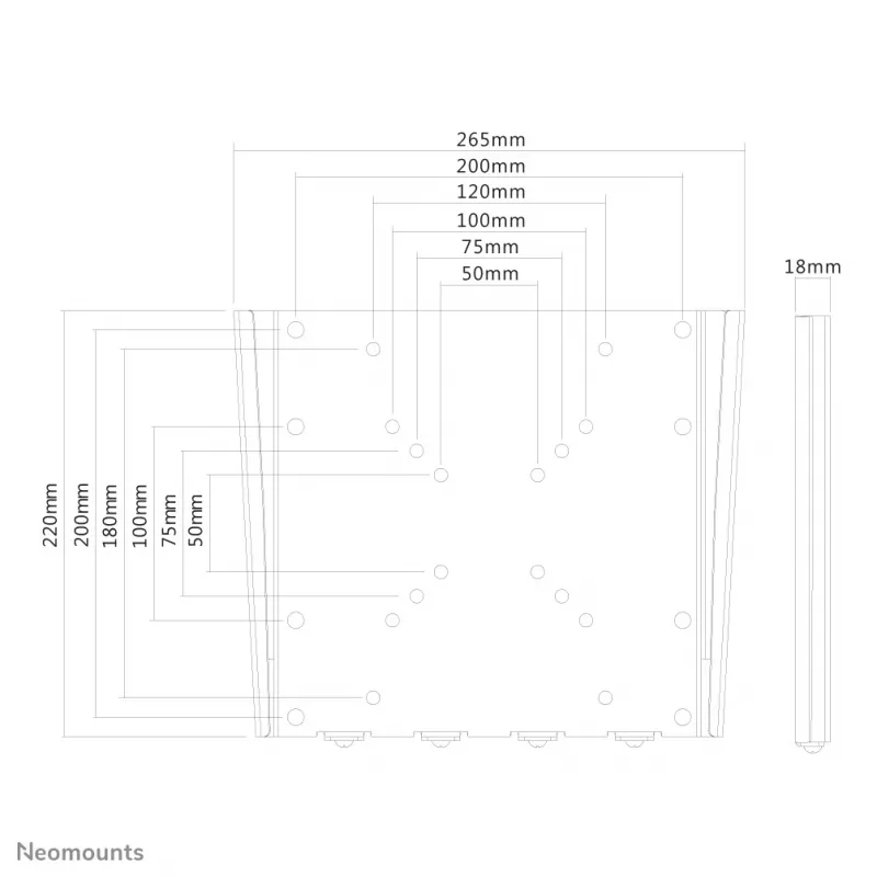 Neomounts FPMA-W110 musta TV-seinäteline 10-40