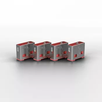 Portin estolaite Lindy USB-Port-Blocker 4 kpl:n pakkaus värikoodi roosa