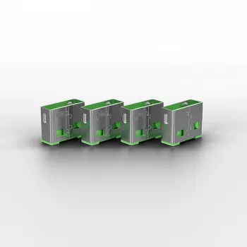 Portin estolaite Lindy USB Port Blocker 4 kpl:n pakkaus värikoodi vihreä