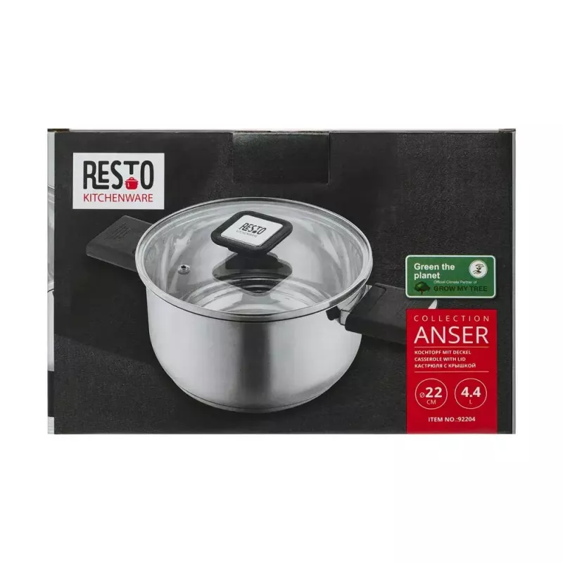 Resto Kitchenware Anser 4,4 L pyöreä musta ruostumaton teräs