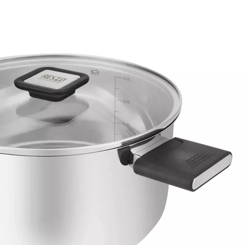 Resto Kitchenware Anser 4,4 L pyöreä musta ruostumaton teräs