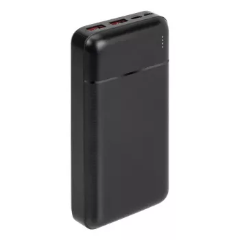 Kannettava powerbank Rivacase VA2102 litiumpolymeeri 20000 mAh, Quick Charge 3.0, 2×USB-A + 1×USB-C, 22,5 W, musta