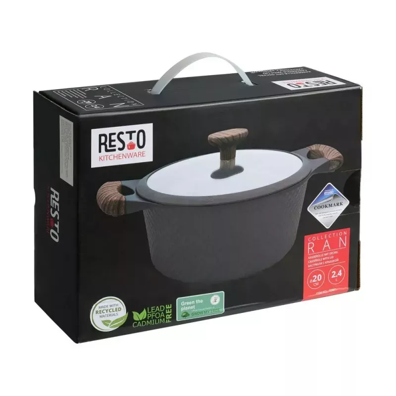 Resto Kitchenware Ran kattila 2,4 l, pyöreä, musta, puuta