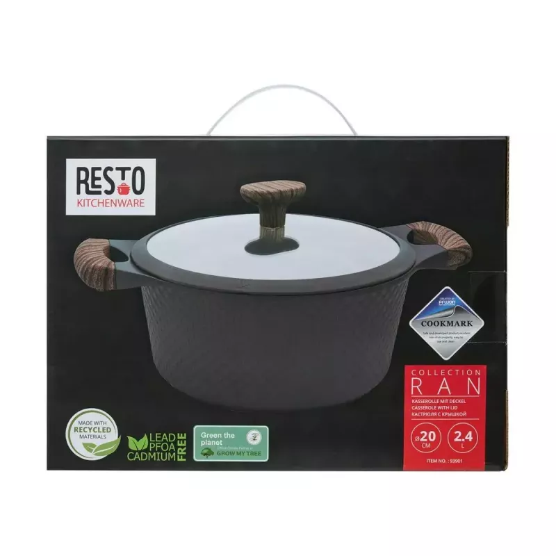 Resto Kitchenware Ran kattila 2,4 l, pyöreä, musta, puuta