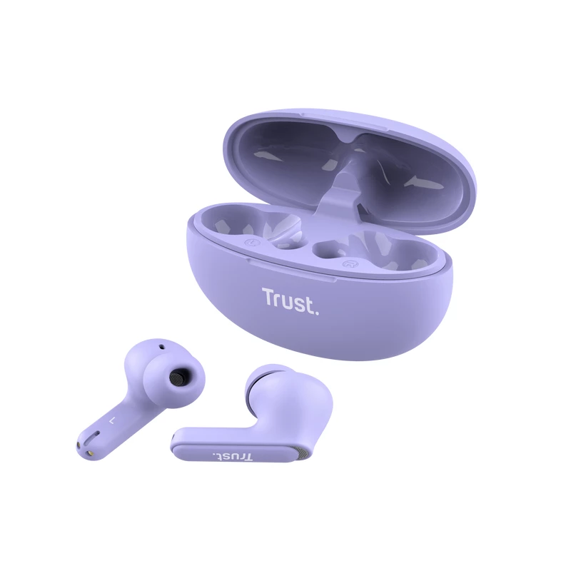 Trust Yavi 25297 Bluetooth-nappikuulokkeet ENC:llä, violetti