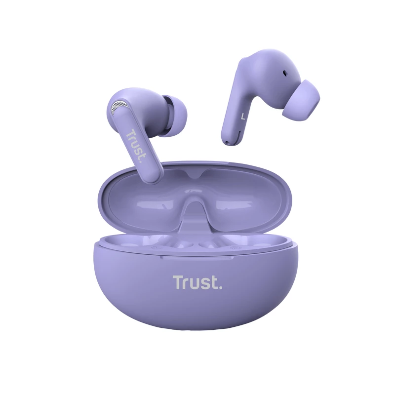 Trust Yavi 25297 Bluetooth-nappikuulokkeet ENC:llä, violetti