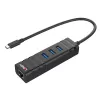 USB-keskitin Lindy USB 3.2 Type-C -keskitin ja Gigabit Ethernet -muunnin