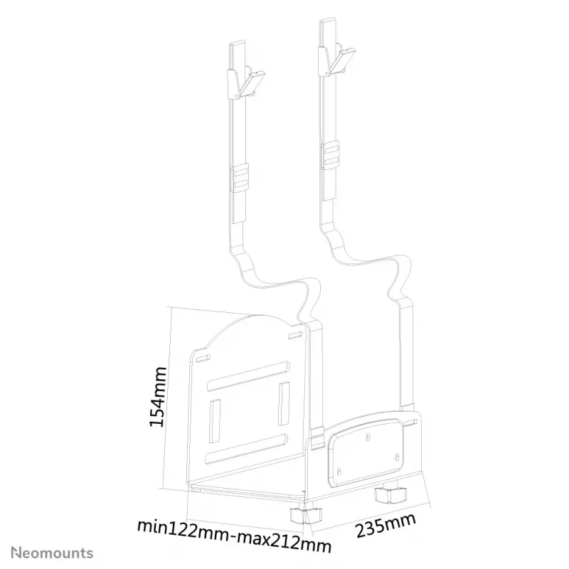Neomounts CPU-W100 musta CPU-teline - max. 10 kg - universaali