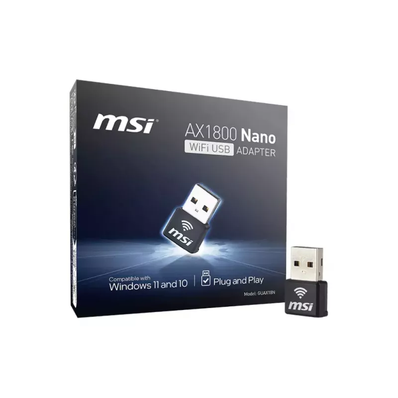 USB-sovitin MSI AX1800 Nano WiFi USB 2.0 musta