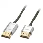 Lindy 3m CROMO ohut High Speed HDMI -kaapeli Ethernetillä, 3 m, HDMI Type-A (standardi), HDMI Type-A (standardi), 3D, 10,2 Gbit/s, harmaa