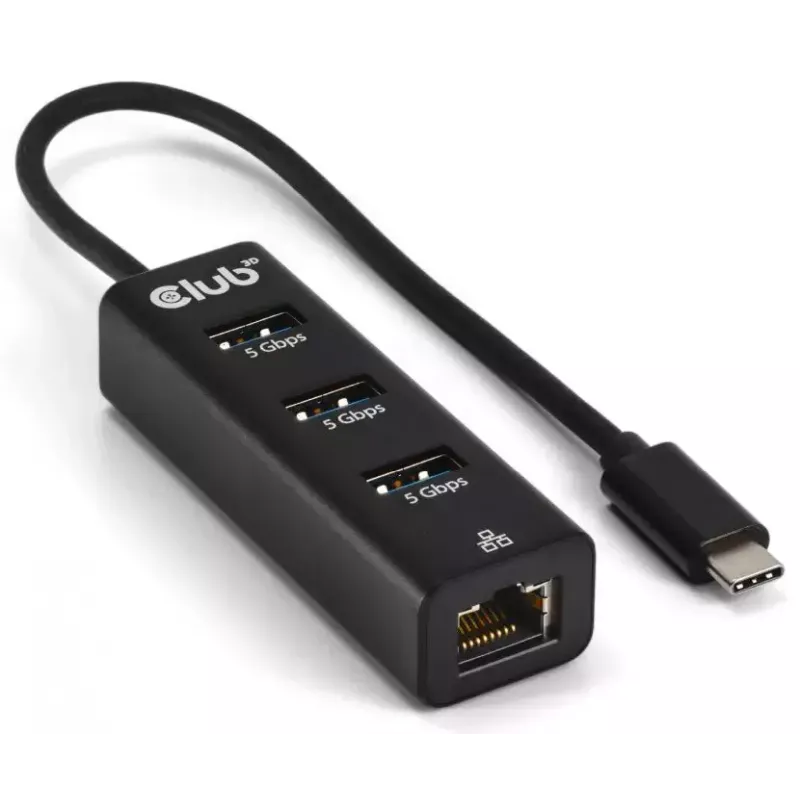 CLUB3D CSV-1549 USB-keskitin USB Type-C 5000 Mbit/s musta
