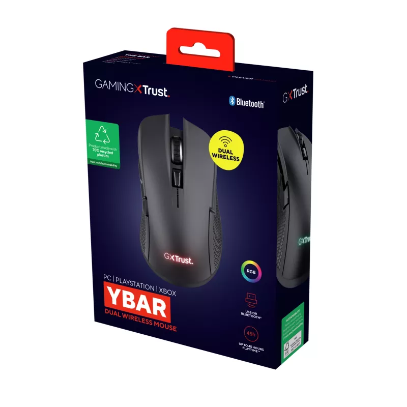 Trust GXT 931 Ybar -pelihiiri oikeakätinen Bluetooth laser 7200 DPI