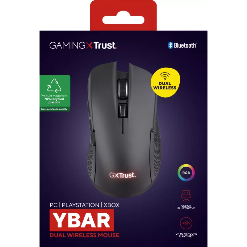 Trust GXT 931 Ybar -pelihiiri oikeakätinen Bluetooth laser 7200 DPI