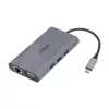 Dahua Technology 9-in-1 USB 3.1 Type-C -telakointiasema, jossa USB 3.0 + HDMI + RJ45 + VGA + SD/TF + PD