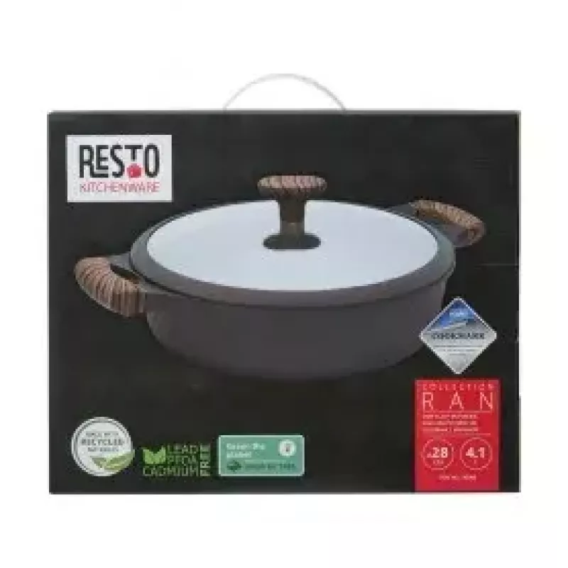 Resto Kitchenware 93906 monitoimikattila, musta alumiini, 4,1 l, 28 cm