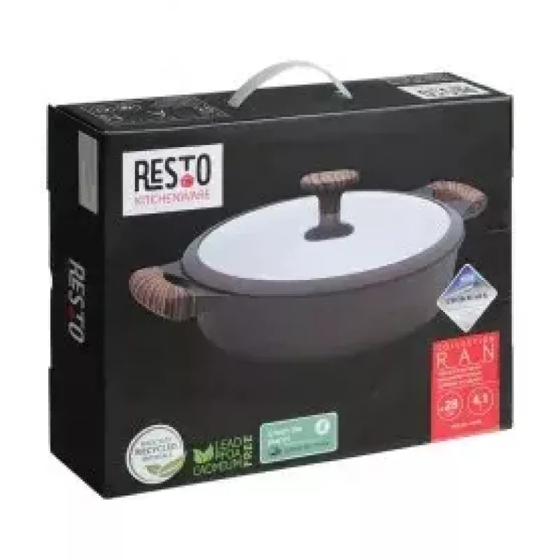 Resto Kitchenware 93906 monitoimikattila, musta alumiini, 4,1 l, 28 cm