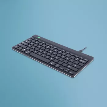R-Go Tools ergonominen näppäimistö R-Go Compact Break, kompakti näppäimistö tauko-ohjelmistolla, QWERTY (US), johdollinen, musta