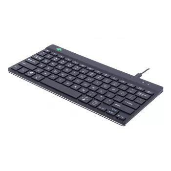 R-Go Tools ergonominen näppäimistö R-Go Compact Break, kompakti näppäimistö tauko-ohjelmistolla, QWERTY (US), johdollinen, musta