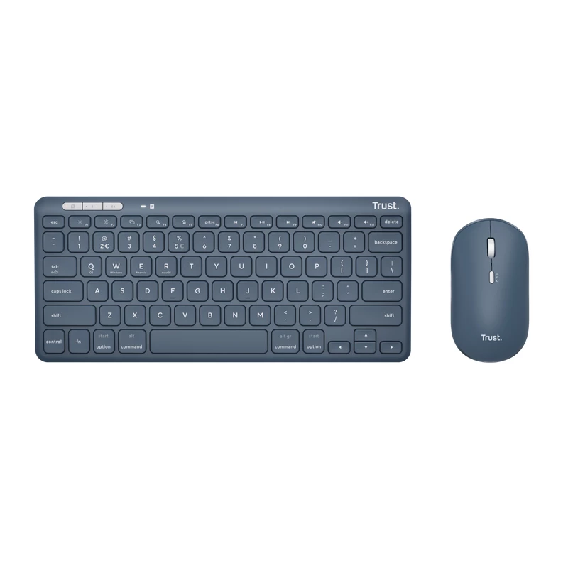 Trust Lyra näppäimistö hiiri sisältyy toimisto RF langaton + Bluetooth QWERTY US-englanti sininen