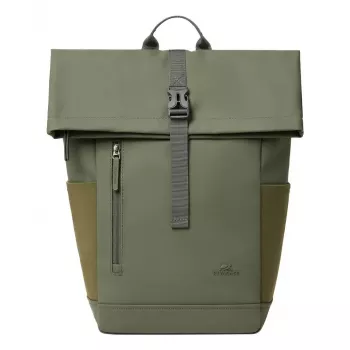 Matkareppu Rivacase Eden oliivi PU-nahka polyesteri rPET 250x160x430mm