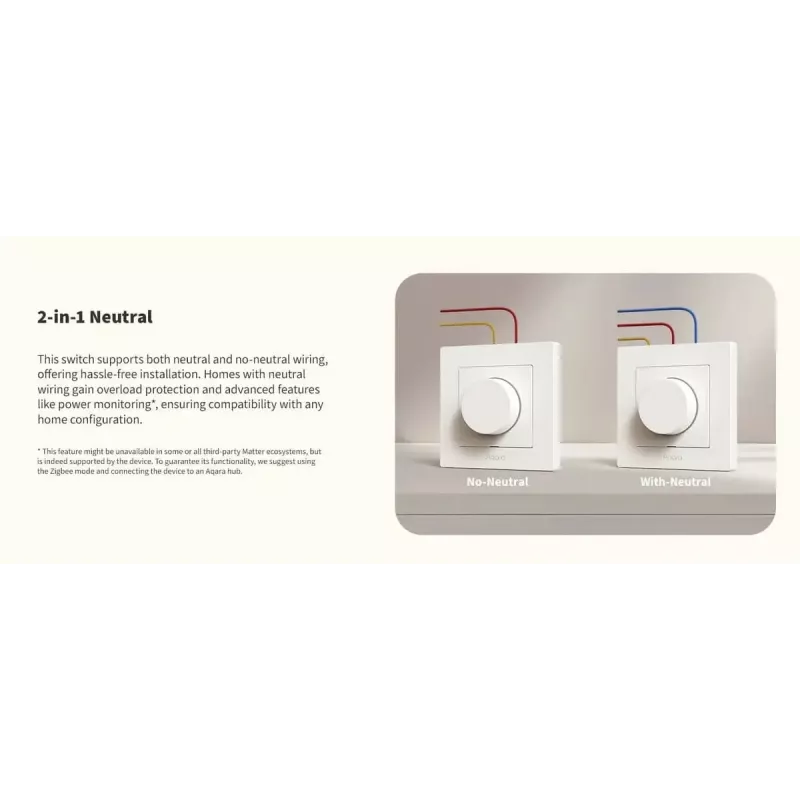 Aqara Dimmer Switch H2 EU valkoinen valokytkin Aqara KD-R01D