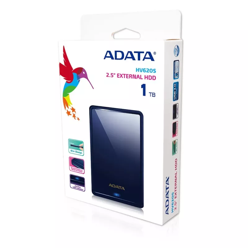 ADATA DashDrive HV620S AHV620S-1TU31-CBL ulkoinen kiintolevy, 1 TB, 2,5", USB 3.1, sininen