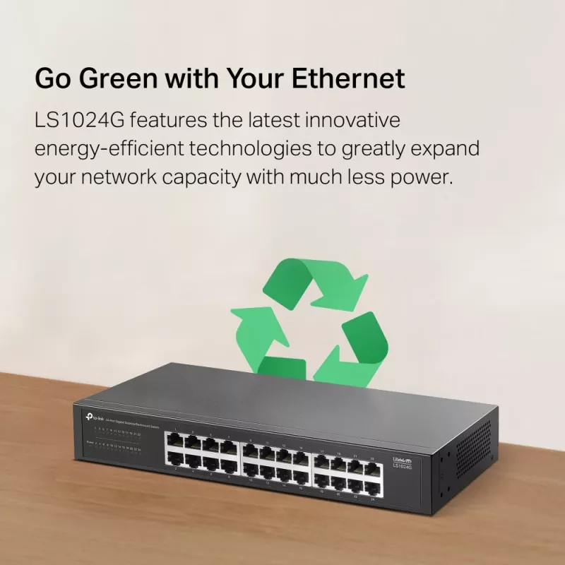 TP-Link LS1024G verkkokytkin hallitsematon Gigabit Ethernet (10/100/1000) musta