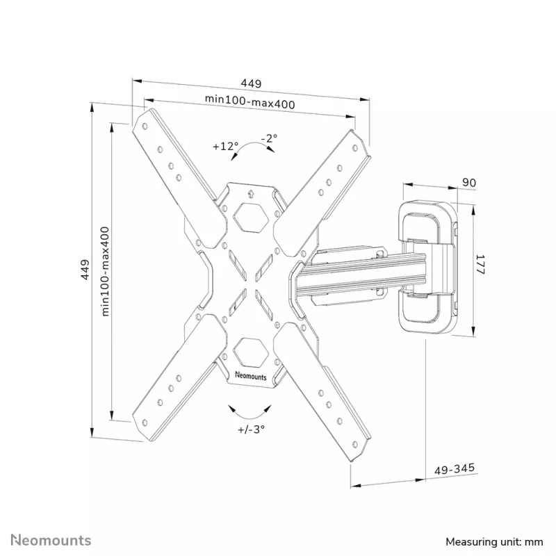 Neomounts WL40S-840BL14 TV-seinäteline 32-65
