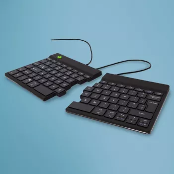 R-Go Tools ergonominen näppäimistö R-Go Split Break v2 Break-ohjelmistolla, ergonominen jaettu näppäimistö, QWERTY (UK), johdollinen, musta