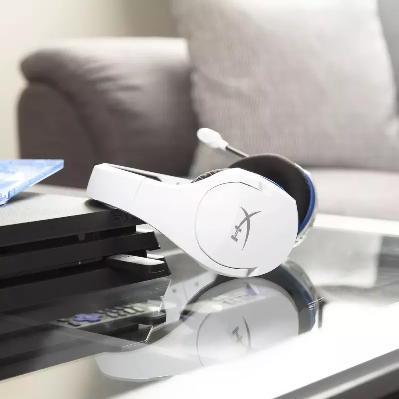 HyperX Cloud Stinger Core – langaton pelikuuloke (valkoinen-sininen) – PS5-PS4