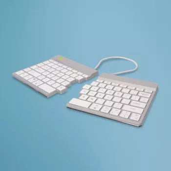 R-Go Tools ergonominen näppäimistö R-Go Split Break tauko-ohjelmistolla, ergonominen jaettu näppäimistö, QWERTY (US), Bluetooth, valkoinen