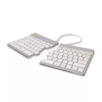 R-Go Tools ergonominen näppäimistö R-Go Split Break tauko-ohjelmistolla, ergonominen jaettu näppäimistö, QWERTY (US), Bluetooth, valkoinen