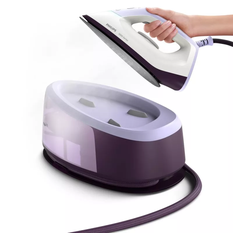 Philips 3000 series PSG3000/30 höyrysilitysasema 2400 W 1,4 L keraaminen pohja violetti, valkoinen