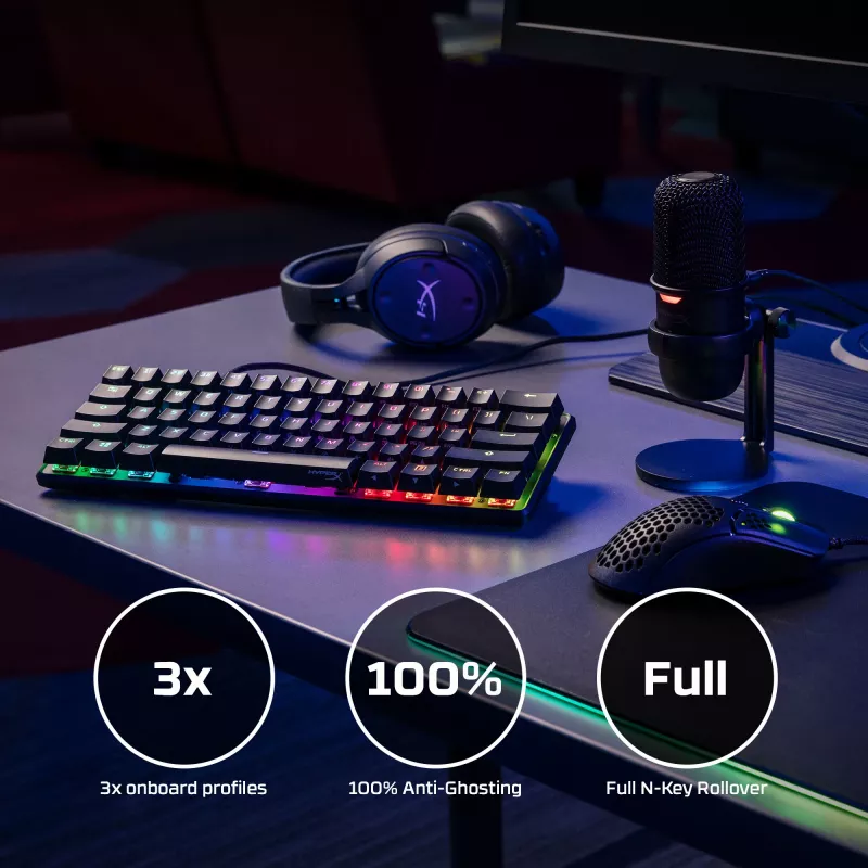 HyperX Alloy Origins 60 – mekaaninen pelinäppäimistö – HX Red (US-asettelu)