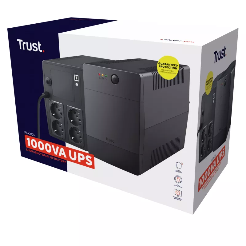 Trust Paxxon UPS-laite 1 kVA 600 W 4 verkkolähtöä