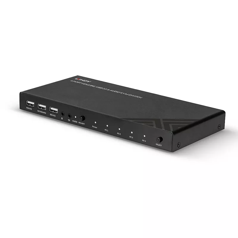 Lindy KVM-kytkin HDMI 18G USB 2.0 ääni 4 porttia 4K Ultra HD