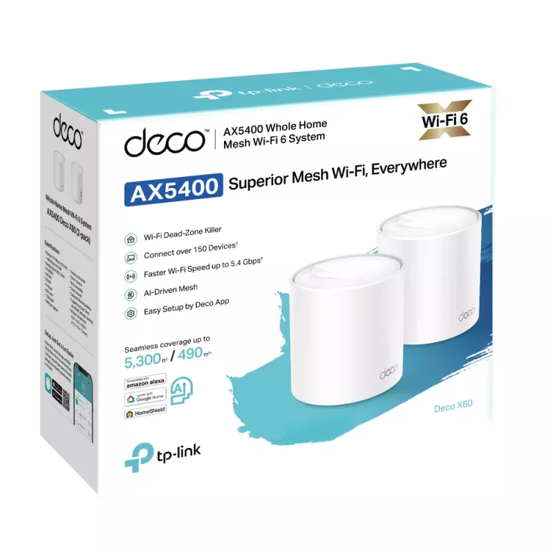 TP-Link AX3000 Whole Home Mesh Wi-Fi 6 -järjestelmä, 2 kpl:n pakkaus
