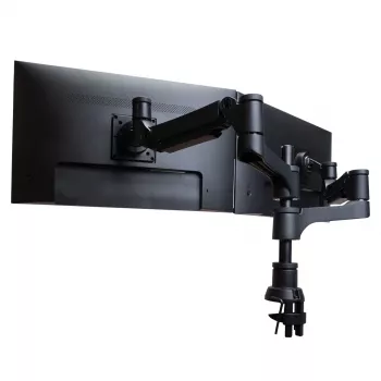 R-Go Tools monitoriteline R-Go Caparo Dual, kahdelle monitorille, korkeussäädettävä kaasujousella, 3-9 kg kantokyky, 100% kierrätettävä, musta