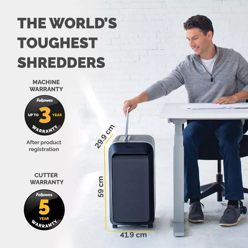 Fellowes Powershred LX221 5050401 mikrosilppuava paperinsilppuri, P-5, 20 arkkia, 2 x 12 mm, 30 l, 70 dB, musta
