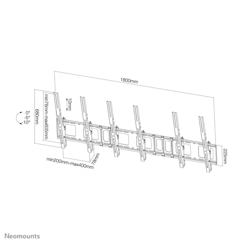 Neomounts NS-WMB300P musta menutaulun seinäteline 40-52