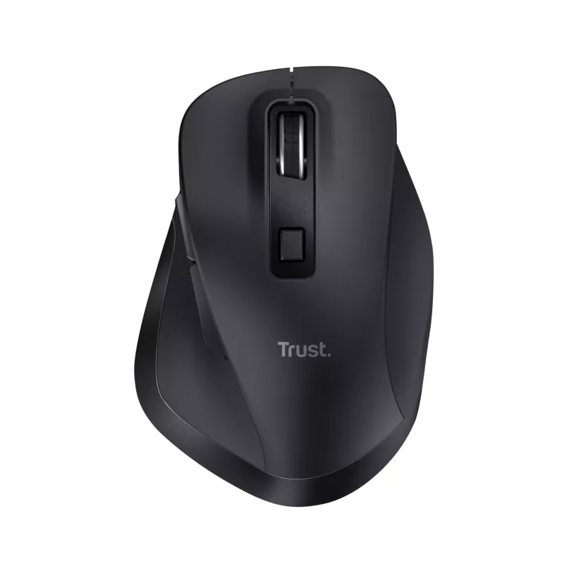 TRUST Fyda Office ergonominen oikeakätinen langaton hiiri – RF + Bluetooth 5.2 – optinen 2400 DPI – 6 painiketta – musta