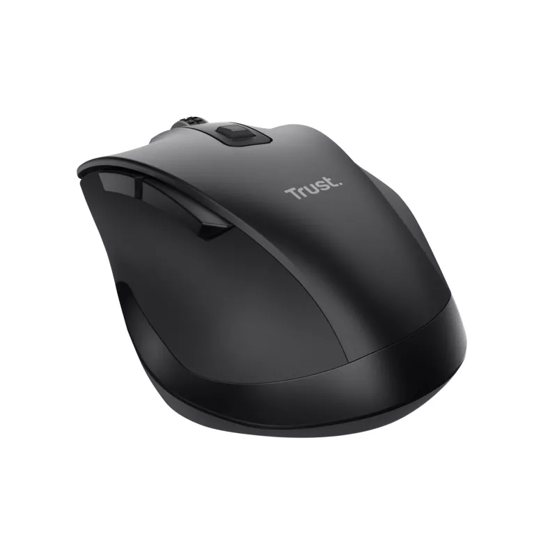 TRUST Fyda Office ergonominen oikeakätinen langaton hiiri – RF + Bluetooth 5.2 – optinen 2400 DPI – 6 painiketta – musta