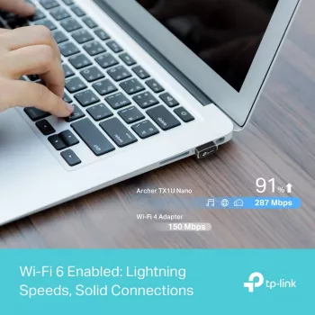 Langaton USB-sovitin TP‑Link Archer TX1U Nano Wi‑Fi 6 (IEEE 802.11ax) dual‑band 2,4/5 GHz, 287 Mbit/s, Bluetooth, USB 2.0, musta