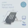 R-Go Tools kannettavan pidike R-Go Riser Basic, taitettava ja säädettävä kannettavan teline, alumiini, hopea