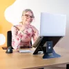 R-Go Tools kannettavan teline R-Go Riser Document, ergonominen, taittuva ja säädettävä teline asiakirjatelineellä, musta