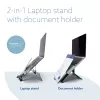 R-Go Tools kannettavan teline R-Go Riser Document, ergonominen, taittuva ja säädettävä teline asiakirjatelineellä, musta