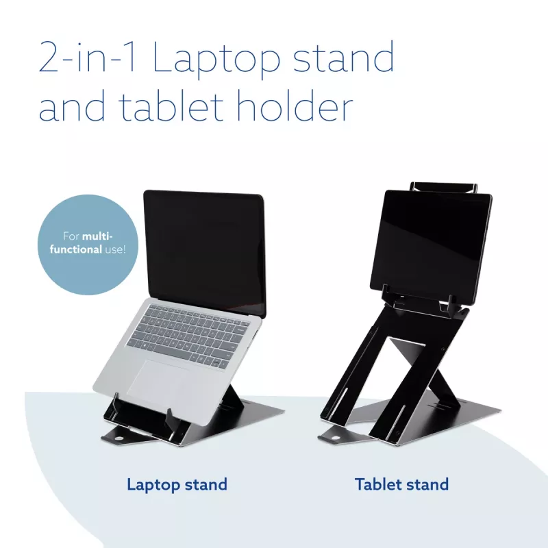 R-Go Tools tabletin ja kannettavan teline R-Go Riser Duo, sopii 10–22