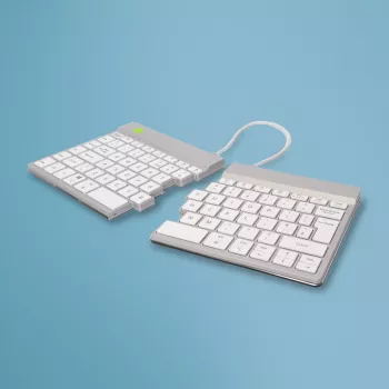 R-Go Tools ergonominen näppäimistö R-Go Split Break tauko-ohjelmistolla, ergonominen jaettu näppäimistö, QWERTY (UK), Bluetooth, valkoinen
