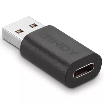 Lindy USB 3.2 Type-A - Type-C -adapteri, USB 3.2 Type-A, USB 3.2 Type-C, musta