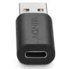 Lindy USB 3.2 Type-A - Type-C -adapteri, USB 3.2 Type-A, USB 3.2 Type-C, musta